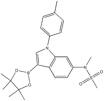 N-methyl-N-(3-(4,4,5,5-tetramethyl-1,3,2-dioxaborolan-2-yl)-1-p-tolyl-1H-indol-6-yl)methanesulfonamide Structure