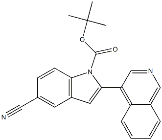 tert-butyl 5-cyano-2-(isoquinolin-4-yl)-1H-indole-1-carboxylate Structure