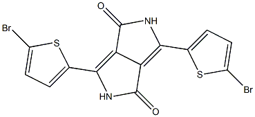 3,6-Bis-(5-bromo-thiophen-2-yl)-2,5-dihydro-pyrrolo[3,4-c]pyrrole-1,4-dione,,结构式