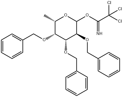 (3S,4R,5R,6S)-3,4,5-tris(benzyloxy)-6-methyltetrahydro-2H-pyran-2-yl 2,2,2-trichloroacetimidate Structure