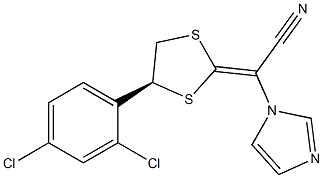 (S,Z)-2-(4-(2,4-dichlorophenyl)-1,3-dithiolan-2-ylidene)-2-(1H-imidazol-1-yl)acetonitrile Structure