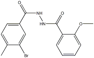 3-bromo-N'-(2-methoxybenzoyl)-4-methylbenzohydrazide Struktur