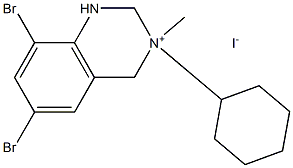 6,8-dibromo-3-cyclohexyl-3-methyl-1,2,3,4-tetrahydroquinazolin-3-ium iodide Structure