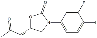 (S)-3-(3-fluoro-4-iodophenyl)-5-(2-oxopropyl)oxazolidin-2-one