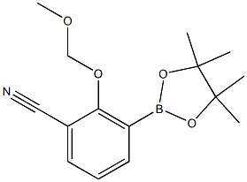 2-Methoxymethoxy-3-(4,4,5,5-tetramethyl-[1,3,2]dioxaborolan-2-yl)-benzonitrile Struktur