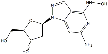 6-Amino-4-hydroxyamino-1-(2-deoxy-b-D-ribofuranosyl)-1H-pyrazolo[3,4-d]pyrimidine Structure