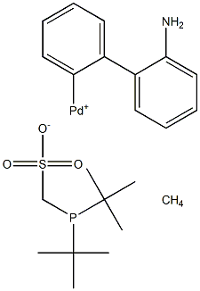 甲磺酸二叔丁基甲基膦(2-氨基-1,1'-联苯-2-基)钯(II) 结构式