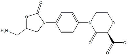 (R)-4-(4-(5-(aminomethyl)-2-oxooxazolidin-3-yl)phenyl)morpholin-3-one-carboxylate,,结构式