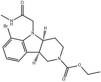 (4aS,9bR)-Ethyl 6-bromo-5-(2-(methylamino)-2-oxoethyl)-3,4,4a,5-tetrahydro-1H-pyrido[4,3-b]indole-2(9bH)-carboxylate Structure