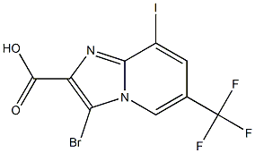 3-Bromo-8-iodo-6-trifluoromethyl-imidazo[1,2-a]pyridine-2-carboxylic acid Struktur
