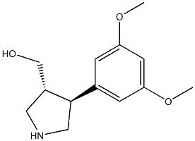 ((3R,4S)-4-(3,5-dimethoxyphenyl)pyrrolidin-3-yl)methanol,,结构式