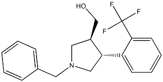 ((3S,4R)-1-benzyl-4-(2-(trifluoromethyl)phenyl)pyrrolidin-3-yl)methanol Structure