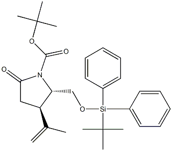 (2S,3R)-tert-butyl 2-((tert-butyldiphenylsilyloxy)methyl)-5-oxo-3-(prop-1-en-2-yl)pyrrolidine-1-carboxylate Structure