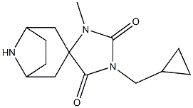 1'-(cyclopropylmethyl)-3'-methyl-8-azaspiro[bicyclo[3.2.1]octane-3,4'-imidazolidine]-2',5'-dione Structure