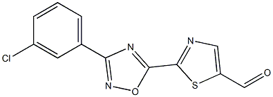 2-(3-(3-chlorophenyl)-1,2,4-oxadiazol-5-yl)thiazole-5-carbaldehyde Struktur