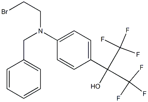 2-(4-(benzyl(2-bromoethyl)amino)phenyl)-1,1,1,3,3,3-hexafluoropropan-2-ol,,结构式