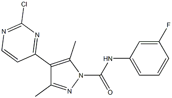 4-(2-chloropyrimidin-4-yl)-N-(3-fluorophenyl)-3,5-dimethyl-1H-pyrazole-1-carboxamide Structure