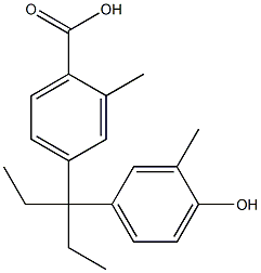 4-(3-(4-hydroxy-3-methylphenyl)pentan-3-yl)-2-methylbenzoic acid Structure