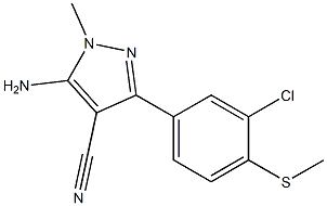 5-amino-3-(3-chloro-4-(methylthio)phenyl)-1-methyl-1H-pyrazole-4-carbonitrile Struktur