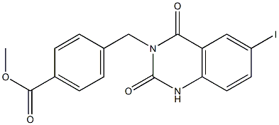 methyl 4-((6-iodo-2,4-dioxo-1,2-dihydroquinazolin-3(4H)-yl)methyl)benzoate 结构式