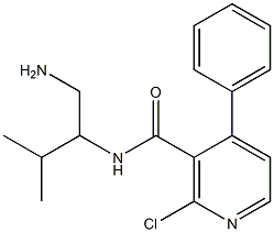 N-(1-amino-3-methylbutan-2-yl)-2-chloro-4-phenylnicotinamide Struktur