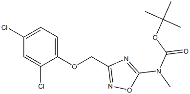 tert-butyl (3-((2,4-dichlorophenoxy)methyl)-1,2,4-oxadiazol-5-yl)methylcarbamate Structure
