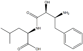 N-[(2S,3S)-3-amino-2-hydroxy-4-phenylbutanoyl]-D-Leucine 化学構造式