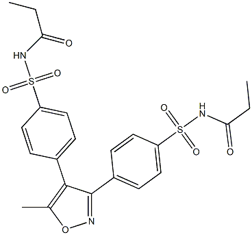N,N'-((5-methylisoxazole-3,4-diyl)bis(4,1-phenylenesulfonyl)) dipropionamide Structure