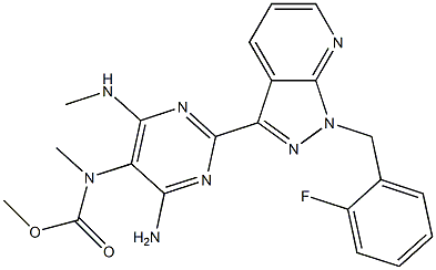 methyl (4-amino-2-(1-(2-fluorobenzyl)-1H-pyrazolo[3,4-b]pyridin-3-yl)-6-(methylamino)pyrimidin-5-yl)(methyl)carbamate Structure