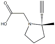(S)-2-乙炔基-2-甲基吡咯烷-1-乙酸, , 结构式