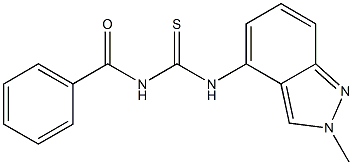 N-((2-甲基-2H-吲唑-4-基)氨基甲硫杂酰)苯甲酰胺 结构式