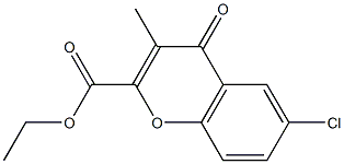 3-甲基-4-氧代-6-氯-4H-色烯-2-甲酸乙酯, , 结构式