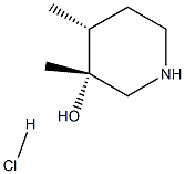 (3R,4R)-3,4-二甲基哌啶-3-醇盐酸, , 结构式