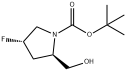 TERT-BUTYL (2R,4S)-4-FLUORO-2-(HYDROXYMETHYL)PYRROLIDINE-1-CARBOXYLATE Struktur