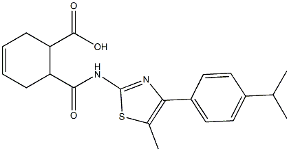 6-((4-(4-isopropylphenyl)-5-methylthiazol-2-yl)carbamoyl)cyclohex-3-enecarboxylic acid|