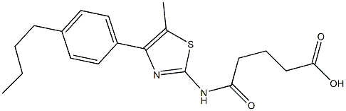 5-((4-(4-butylphenyl)-5-methylthiazol-2-yl)amino)-5-oxopentanoic acid Structure