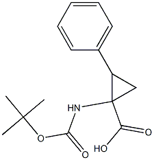 1-(tert-butoxycarbonylamino)-2-phenylcyclopropanecarboxylic acid Structure