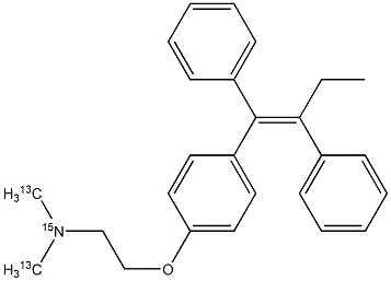 顺式-他莫西芬-15N,N,N-二甲基-13C2 溶液 结构式