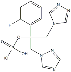 2-(2-fluorophenyl)-1-(1H-1,2,4-triazol-1-yl)-3-(4H-1,2,4-triazol-4-yl)propan-2-yl dihydrogen phosphate Struktur