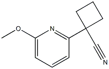 1-(6-methoxypyridin-2-yl)cyclobutanecarbonitrile,,结构式