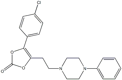 4-(4-chlorophenyl)-5-[2-(4-phenylpiperazin-1-yl)ethyl]-1,3-dioxol-2-one,,结构式
