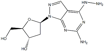 6-Amino-4-hydrozino-1-(2-deoxy-b-D-ribofuranosyl)-1H-pyrazolo[3,4-d]pyrimidine Structure