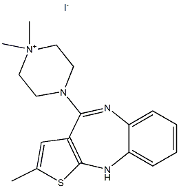 1,1-dimethyl-4-(2-methyl-10H-benzo[b]thieno[2,3-e][1,4]diazepin-4-yl)piperazin-1-ium iodide Structure