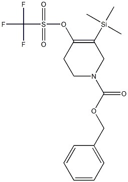Benzyl 4-(trifluoromethylsulfonyloxy)-3-(trimethylsilyl)-5,6-dihydropyridine-1(2H)-carboxylate, , 结构式