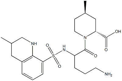(2R,4R)-1-(5-amino-2-((3-methyl-1,2,3,4-tetrahydroquinoline)-8-sulfonamido)pentanoyl)-4-methylpiperidine-2-carboxylic acid Struktur