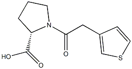 (S)-1-(2-(thiophen-3-yl)acetyl)pyrrolidine-2-carboxylic acid, 188718-08-3, 结构式