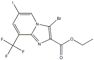 3-Bromo-6-iodo-8-trifluoromethyl-imidazo[1,2-a]pyridine-2-carboxylic acid ethyl ester