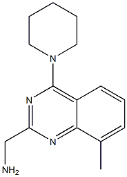 (8-methyl-4-(piperidin-1-yl)quinazolin-2-yl)methanamine Structure
