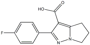 2-(4-fluorophenyl)-5,6-dihydro-4H-pyrrolo[1,2-b]pyrazole-3-carboxylic acid,,结构式