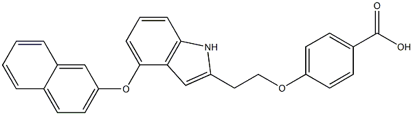 4-(2-(4-(naphthalen-2-yloxy)-1H-indol-2-yl)ethoxy)benzoic acid Structure